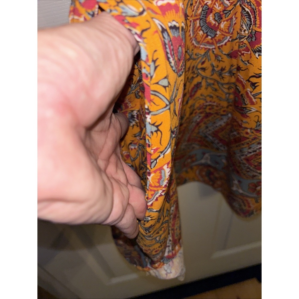Tiny Anthropologie Ismelda Sz L Tunic Dress Yellow Floral $148 Pockets Lace - Picture 14 of 16